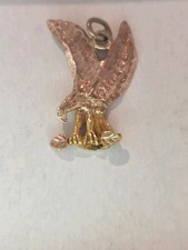 VTG Estate 10K Black Hills Gold Eagle Bird Charm/Pendant Branch Leaves 1.56g picture