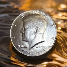 1776-1976D Bicentennial Kennedy Half Dollar RPM D/D DDO & DDR Die Break~Ear picture