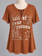 Cato Women's 18/20 W Rust-Orange Tshirt plus size top shirt picture