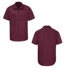 Red Kap Work Shirt Solid Color 2 Pocket Men's Industrial Uniform Short Sleeve picture