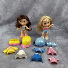2005 Fisher Price Snap n Style 2 Dolls Clothes Shoes Hats 14 Piece Lot Mattel picture