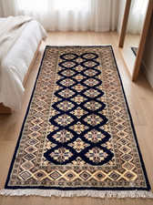 Vintage Hand-Knotted Tribal Rug 5-5x3-1 Traditional Oriental Wool Turkmen Carpet picture