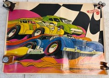 Vintage 1970 Hot Wheels Poster Redline WILD RACER 21x29 Mattel USA Original picture