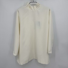 Tuckernuck Ivory Faye Blouse size XXXL 3XL Ruffle Stand Collar Swing Style NWT picture