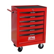 Noble House 6-Drawer Mobile Steel Tool Organizer with Key Lock, Ball Bearing Sli picture