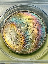 1904-O  ANACS MS 63 - AMAZING RAINBOW 🌈 Toned Morgan Dollar $1. WOW‼️ picture