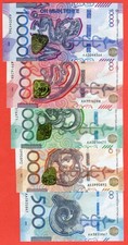 Kazakhstan: Set of 5 notes 500, 1000, 2000, 5000,  10000 Tenge 2023/25 Saka UNC picture