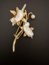 Vintage Hobe Signed 12K Gold Filled Floral Brooch Pin  picture