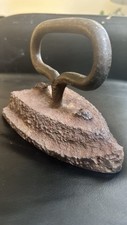Antique Cast Iron Primitive Unique Sad Iron with Bolt On Steel Shoe picture