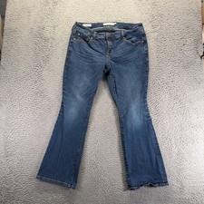 Torrid First At Fit Jeans Womens 12 Blue Cotton Denim Bootcut Leg Faded Slim Fit picture