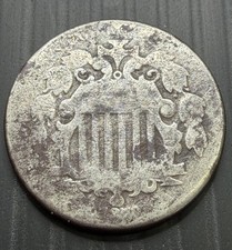 1870 5C Shield Nickel F7458 picture