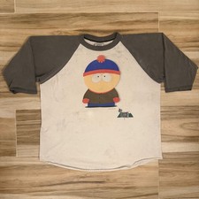 Vtg 1997 South Park Stan Vomit Raglan Shirt Stanley DeSantis Distressed XL picture
