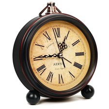 Vintage Style Alarm Clock with Roman Numerals | Analog Alarm Table Clock | An... picture