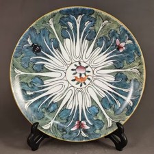 Chinese Qing Qianlong Famille Rose Porcelain Cabbage Peach Design Plate 7.8 inch picture