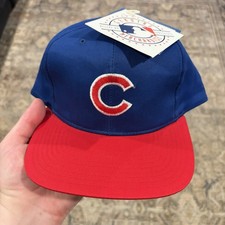 Vintage Chicago Cubs Snapback Hat Twins Ent MLB Baseball Blue Red Plain Logo New picture