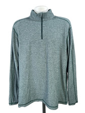 Lululemon Men's Green Heathered Surge Warm 1/2 Zip Pullover Athletic Shirt - XL picture