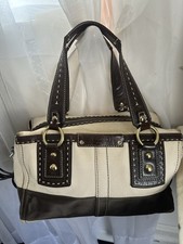 Coach Mahogany Beige Canvas And Leather With Satin #L0669-10369 picture