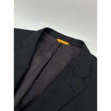 Hickey Freeman Black Loro Piana Super 150's Wool 2 Button Blazer Made in USA 48 picture