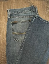 Ariat M4 BootCut Jeans Mens 35 X 32 Blue Dark Wash Straight Leg Workwear picture