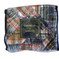 Cremieux Madras Plaid Standard Size Bed Pillow Primitive Sham  NWT picture