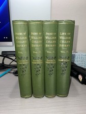 Antique William Cullen Bryant 4 Volume Set 1883 D.Appleton Green Cloth Hardcover picture