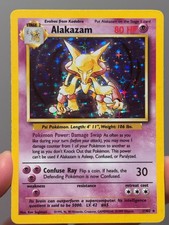 Alakazam 1/102 HOLO Base Set Unlimited Pokemon TCG 1999 WOTC English - MP picture