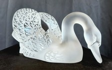Lalique 14.5” Swan Head Down Retail $8,200. picture