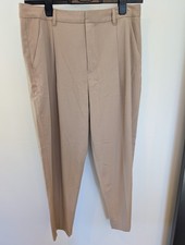Banana Republic High-Rise Tapered Pleated Front Pants Beige Size 12 picture