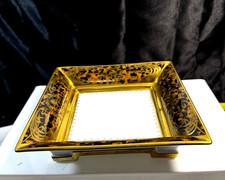 Thomas Goode Limoges France Boulle Bespoke Square HardPaste Porcelain Vide-Poche picture