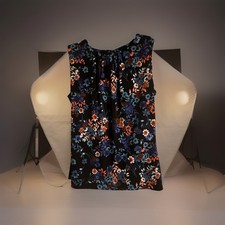 Calvin Klein Women's Sleeveless Floral- Key Hole Back Blouse Size M picture