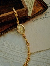 Gold French Vintage Style Unique Dainty Women’s Wrist Watch Trendy Cute Gift picture