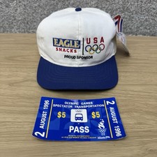 Vintage USA Olympics Hat Cap Snapback 1996 Atlanta NEW Deadstock 1996 Marta Pass picture