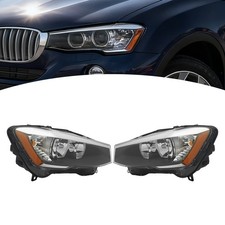 Halogen Headlights For 2015-2017 BMW X3 X4 Headlamps with Bulb Left+Right Set picture