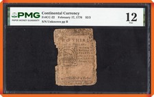 KC- Fr.CC-22 Feb. 17, 1776 $2/3 - Fine 12 by PMG ( Paper Damage) picture