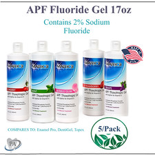 5 x Bottles Dental Fluoride Gel APF Thixotrophic Fluoride 1.23%, 17oz, Exp 09/27 picture