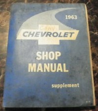 1963 CHEVROLET ORIGINAL SHOP SERVICE MANUAL SUPPLEMENT VERY COOL picture