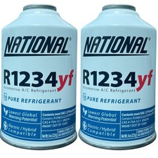 National R1234yf Refrigerant Automotive A/C Recharge 8oz Self Sealing Can 2 Pack picture
