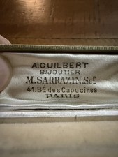 Art Nouveau sterling and 14k gold stick pin with original Paris jeweler's box picture
