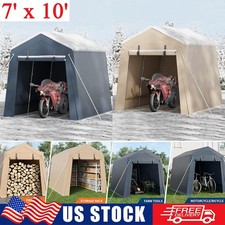7 x 10 FT Portable Storage Shed Outdoor Motorcycle Shelter Garage Carport Canopy picture