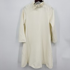 Tuckernuck Ivory Daphne Dress size L Large Ruffle Collar Bow Swing Mini Cocktail picture