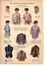 1912 Original Fashion Print  jacket, Hood, Shawl, Waist from Ladies Home Journal picture