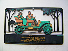 Vintage Chestervale Elevator Wall Hanging Lincoln IL. Family In Vintage Car picture