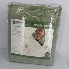 JC Penney Home Collection Acrylic Thermal Blanket Twin Satin Trim 66x90 Vintage picture