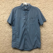 Kuhl Button Up Shirt Medium Mens Blue Optimizr Tapered Fit Performance Stretch picture