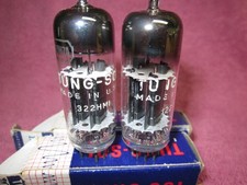 NIB Matched Pair Tung-Sol 12BH7A Oval BLACK Plate Tubes Horseshoe getters 12BH7 picture