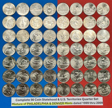 Complete Statehood Quarters & US Territories Set of All 56 Uncirculated Coins picture