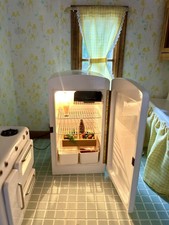 Rare Working K&J Karen Fuller 1:12 Miniature Stove Fridge Toaster Set picture