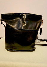 COACH Vintage black leather Bleecker Bucket Bag picture