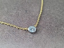 750 18K YELLOW GOLD DIAMOND NECKLACE picture