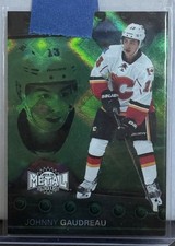 2014-15 Fleer Showcase Johnny Gaudreau RC PMG Green /10 Precious Metal Gems SSP picture